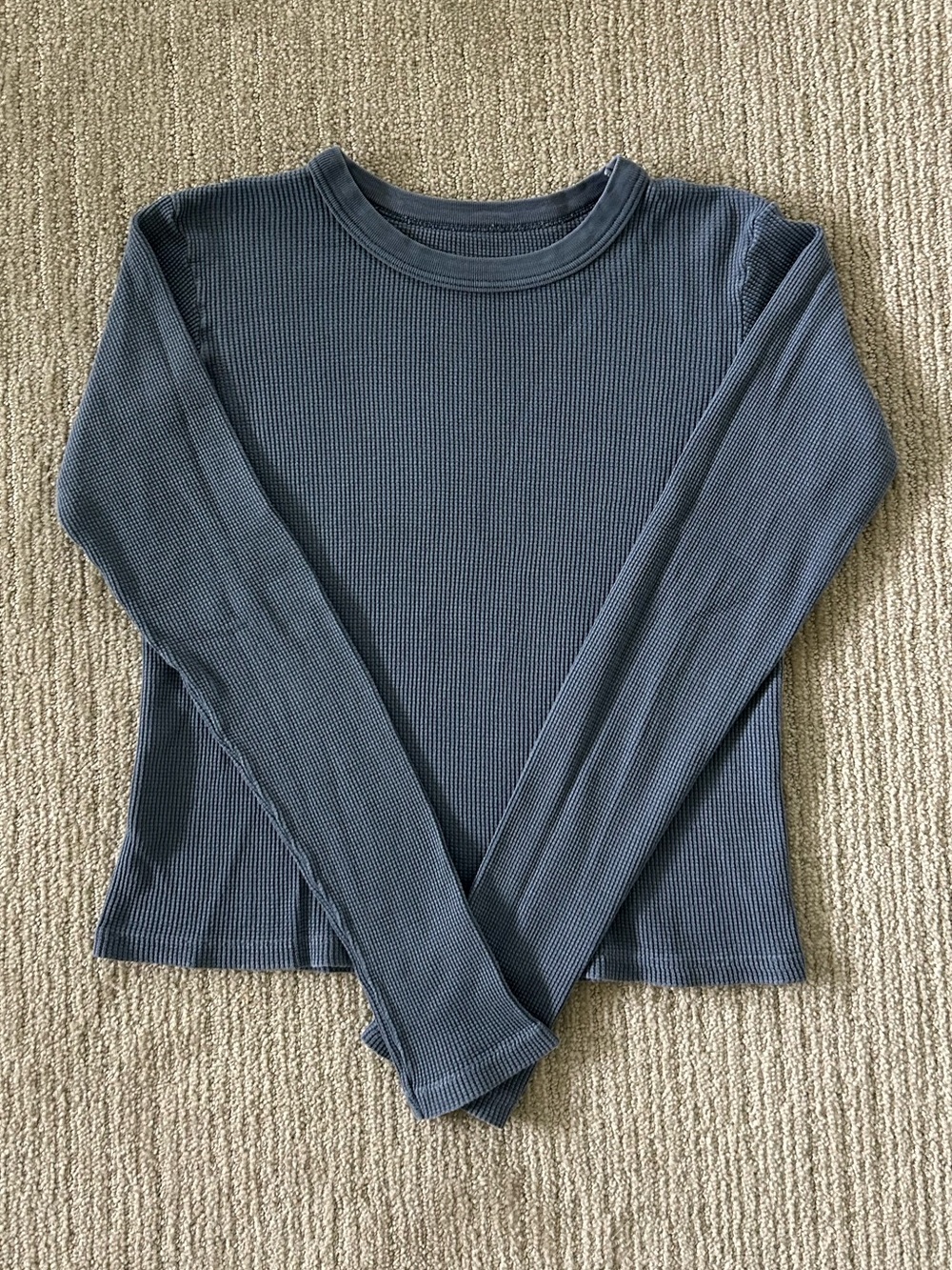 Blue Waffle Long Sleeve Top Brandy Melville